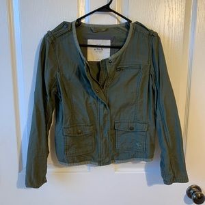 abercrombie & fitch army green jean jacket